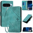 For Google Pixel 9 / 9 Pro YX0080 Grid Butterfly Embossed Pattern Flip Leather Phone Case with Lanyard(Light Blue) - Google Cases by PMC TechLife | Online Shopping South Africa | PMC TechLife | Buy Now Pay Later Mobicred