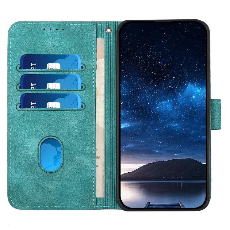 For Google Pixel 9 / 9 Pro YX0080 Grid Butterfly Embossed Pattern Flip Leather Phone Case with Lanyard(Light Blue)