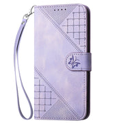 For Google Pixel 9 / 9 Pro YX0080 Grid Butterfly Embossed Pattern Flip Leather Phone Case with Lanyard(Light Purple)
