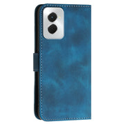 For Motorola Moto G Power 5G 2024 YX0080 Grid Butterfly Embossed Pattern Flip Leather Phone Case with Lanyard(Dark Blue)