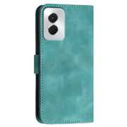 For Motorola Moto G Power 5G 2024 YX0080 Grid Butterfly Embossed Pattern Flip Leather Phone Case with Lanyard(Light Blue)