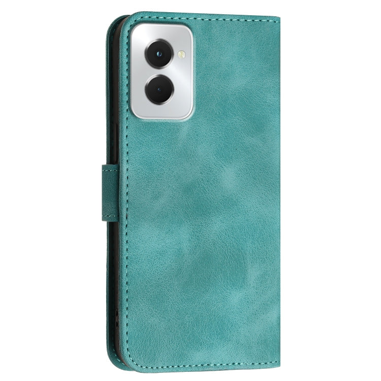 For Motorola Moto G Power 5G 2024 YX0080 Grid Butterfly Embossed Pattern Flip Leather Phone Case with Lanyard(Light Blue)