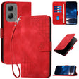 For Motorola Moto G Stylus 5G 2024 YX0080 Grid Butterfly Embossed Pattern Flip Leather Phone Case with Lanyard(Red) - Motorola Cases by PMC Jewellery | Online Shopping South Africa | PMC Jewellery | Buy Now Pay Later Mobicred