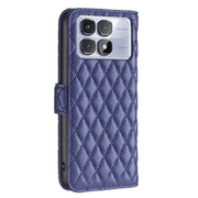 For Redmi K70 Ultra Diamond Lattice Wallet Flip Leather Phone Case(Blue)