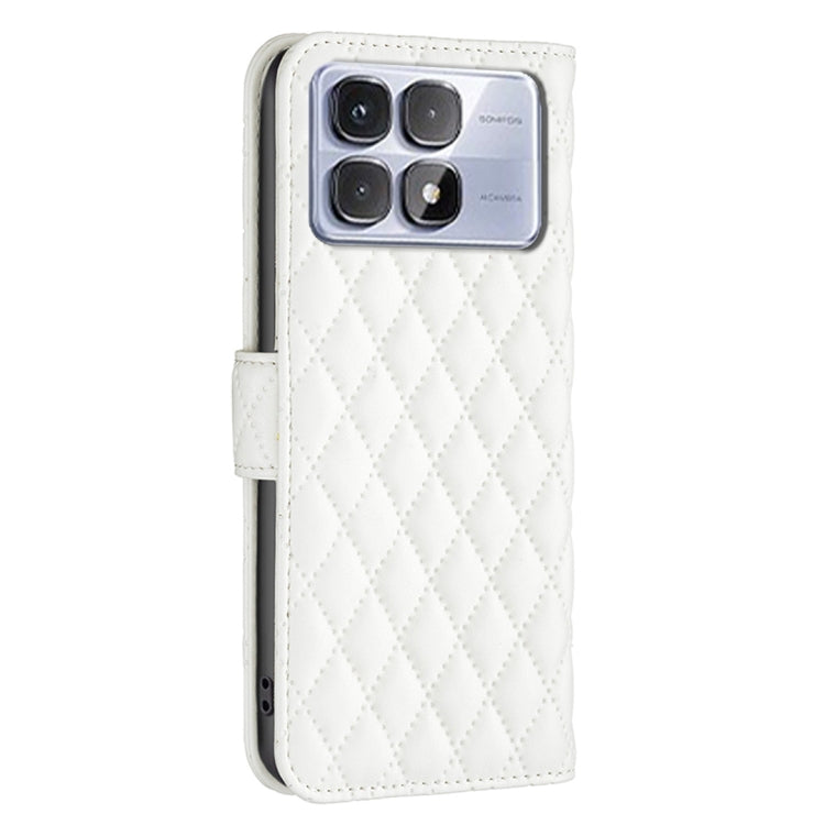 For Redmi K70 Ultra Diamond Lattice Wallet Flip Leather Phone Case(White)