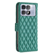 For Redmi K70 Ultra Diamond Lattice Wallet Flip Leather Phone Case(Green)