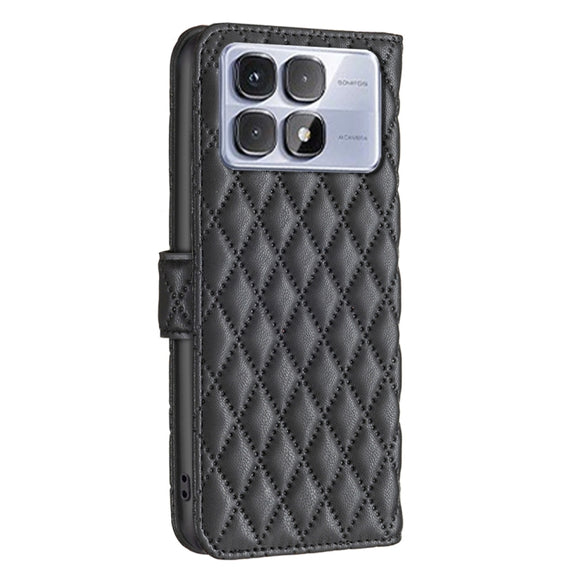 For Redmi K70 Ultra Diamond Lattice Wallet Flip Leather Phone Case(Black)