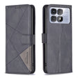 For Redmi K70 Ultra Magnetic Buckle Rhombus Texture Leather Phone Case(Black) - free shipping - PMC Jewellery - Order now!