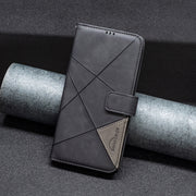For Redmi K70 Ultra Magnetic Buckle Rhombus Texture Leather Phone Case(Black)