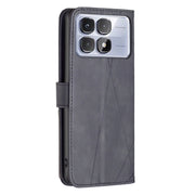 For Redmi K70 Ultra Magnetic Buckle Rhombus Texture Leather Phone Case(Black)