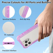 For iPhone 16 Pro Max Transparent Matte TPU Hybrid PC 3-in-1 Phone Case(Purple)