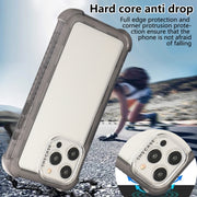 For iPhone 16 Transparent Matte TPU Hybrid PC 3-in-1 Phone Case(Grey)