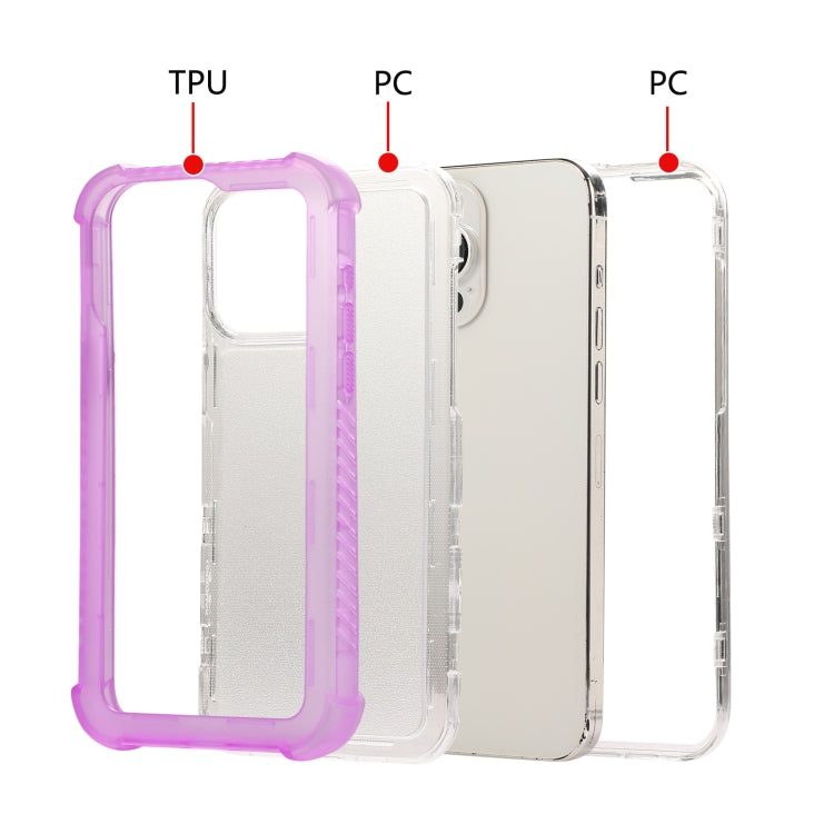 For iPhone 16 Transparent Matte TPU Hybrid PC 3-in-1 Phone Case(Grey)