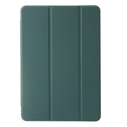For Huawei Matepad SE 11 2024 Clear Acrylic 3-Fold Leather Tablet Case(Dark Green)