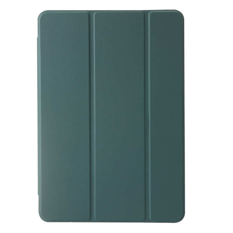 For Huawei Matepad SE 11 2024 Clear Acrylic 3-Fold Leather Tablet Case(Dark Green)