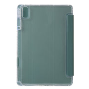 For Huawei Matepad SE 11 2024 Clear Acrylic 3-Fold Leather Tablet Case(Dark Green)