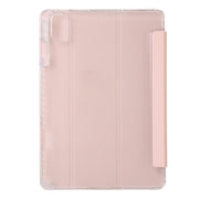 For Huawei Matepad SE 11 2024 Clear Acrylic 3-Fold Leather Tablet Case(Pink)
