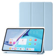 For Huawei Matepad SE 11 2024 Clear Acrylic 3-Fold Leather Tablet Case(Ice Blue) - Huawei by PMC Jewellery | Online Shopping South Africa | PMC Jewellery | Buy Now Pay Later Mobicred