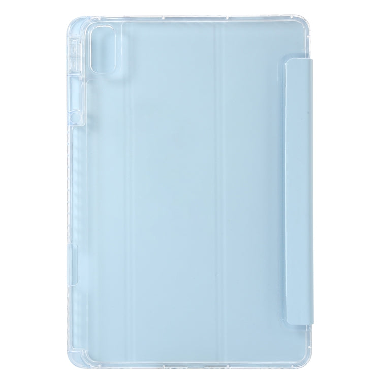 For Huawei Matepad SE 11 2024 Clear Acrylic 3-Fold Leather Tablet Case(Ice Blue)