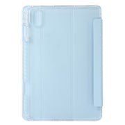 For Huawei Matepad SE 11 2024 Clear Acrylic 3-Fold Leather Tablet Case(Ice Blue)