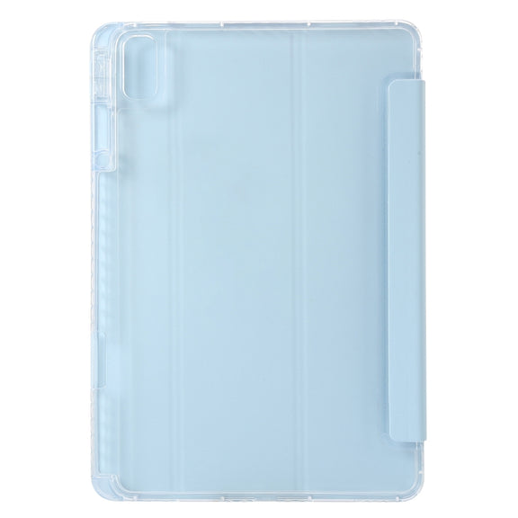 For Huawei Matepad SE 11 2024 Clear Acrylic 3-Fold Leather Tablet Case(Ice Blue)