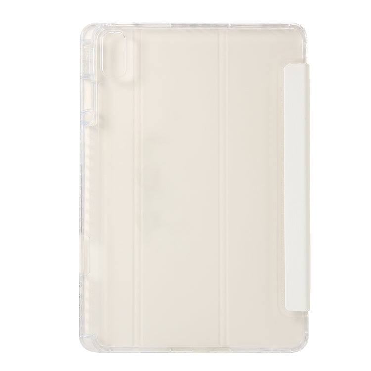 For Huawei Matepad SE 11 2024 Clear Acrylic 3-Fold Leather Tablet Case(White)