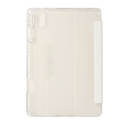 For Huawei Matepad SE 11 2024 Clear Acrylic 3-Fold Leather Tablet Case(White)