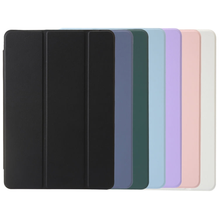 For Huawei Matepad SE 11 2024 Clear Acrylic 3-Fold Leather Tablet Case(Lavender Purple)