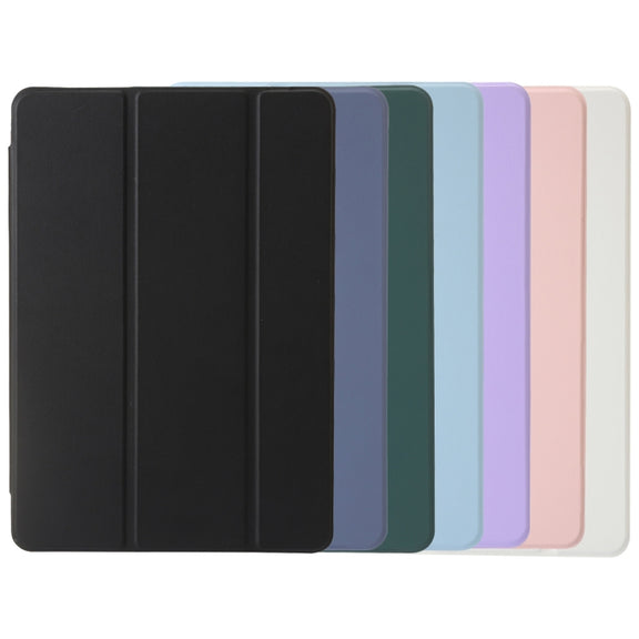 For Huawei Matepad SE 11 2024 Clear Acrylic 3-Fold Leather Tablet Case(Lavender Purple)