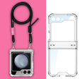 For Samsung Galaxy Z Flip6 / Flip7 FE GKK Airbag Hinge Full Coverage Phone Case with Crossbody Rope(Black) - free shipping - PMC Jewellery - Order now!