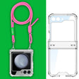 For Samsung Galaxy Z Flip6 / Flip7 FE GKK Airbag Hinge Full Coverage Phone Case with Crossbody Rope(Pink) - free shipping - PMC Jewellery - Order now!