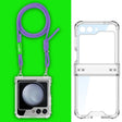 For Samsung Galaxy Z Flip5 GKK Airbag Hinge Full Coverage Phone Case with Crossbody Rope(Purple) - free shipping - PMC Jewellery - Order now!