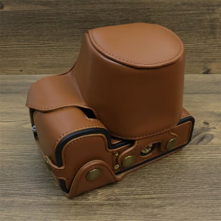 For FUJIFILM X-S20 Full Body Leather Camera Case Bag with Strap(Brown)