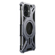 For iPhone 16 Aluminum Alloy Borderless MagSafe Rotating Holder Phone Case(Grey) - iPhone 16 Cases by PMC TechLife | Online Shopping South Africa | PMC TechLife | Buy Now Pay Later Mobicred