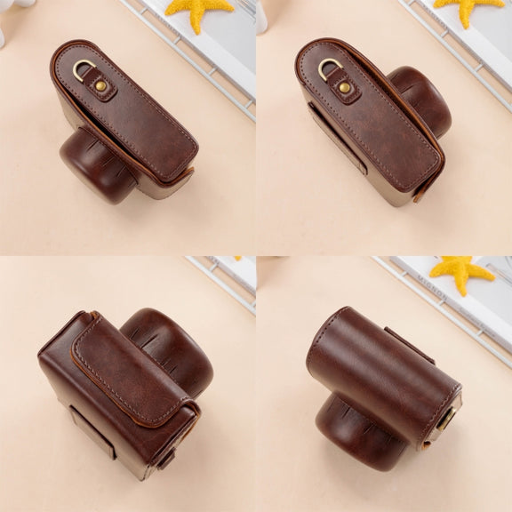 For FUJIFILM X100VI Full Body Leather Camera Case Bag with Strap(Brown)