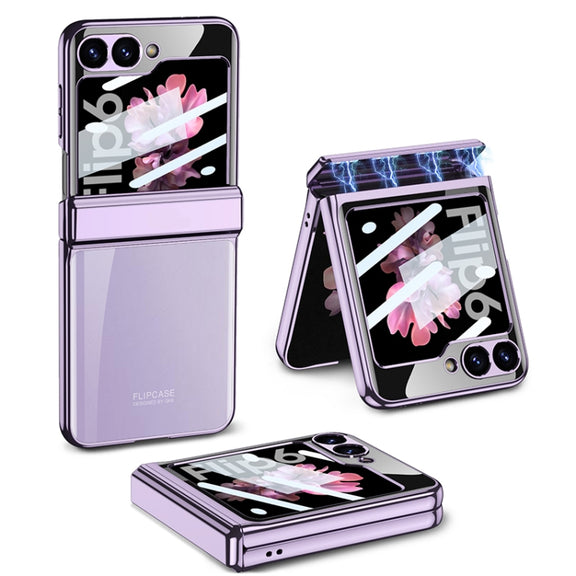 For Samsung Galaxy Z Flip6 / Flip7 FE GKK Integrated Magnetic Fold Hinge Shockproof Phone Case(Purple)