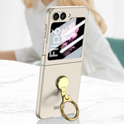 For Samsung Galaxy Z Flip6 GKK Integrated Ultra-thin Triaxial Ring Holder PC Phone Case(Titanium Grey)