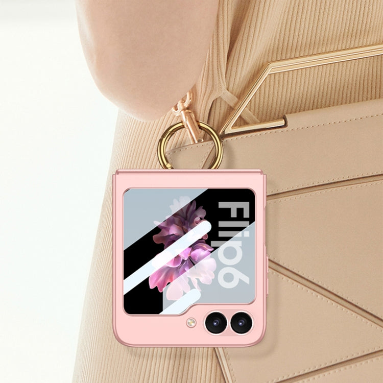 For Samsung Galaxy Z Flip6 / Flip7 FE GKK Integrated Ultra-thin Triaxial Ring Holder PC Phone Case(Pink)
