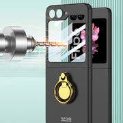 For Samsung Galaxy Z Flip6 / Flip7 FE GKK Integrated Ultra-thin Triaxial Ring Holder PC Phone Case(Pink)