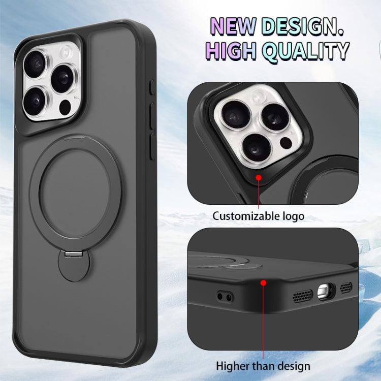 For iPhone 16 Plus Invisible Fulcrum Holder MagSafe Phone Case(Coffee)