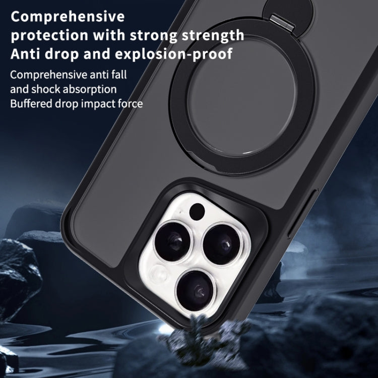 For iPhone 16 Pro Max Invisible Fulcrum Holder MagSafe Phone Case(Black)