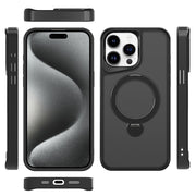 For iPhone 16 Plus Invisible Fulcrum Holder MagSafe Phone Case(Coffee)
