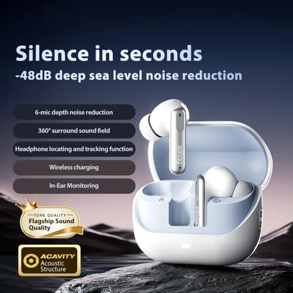 Sanag T51S TWS ANC Noise Reduction Wireless Bluetooth Earphone(White)