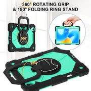 For Huawei Matepad 11.5 2023 Contrast Color Robot Silicone Hybrid PC Tablet Case(Black Mint Green)