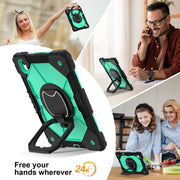 For Huawei Matepad 11.5 2023 Contrast Color Robot Silicone Hybrid PC Tablet Case(Black Mint Green)