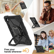 For Huawei Matepad 11.5 2023 Contrast Color Robot Silicone Hybrid PC Tablet Case(Black)