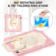 For Huawei Matepad 11.5 2023 Contrast Color Robot Silicone Hybrid PC Tablet Case(Rose Gold Beige)