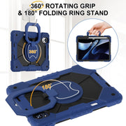 For Huawei MatePad Air 12 2024 Contrast Color Robot Silicone Hybrid PC Tablet Case(Navy Black)