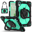 For Huawei MatePad Air 12 2024 Contrast Color Robot Silicone Hybrid PC Tablet Case(Black Mint Green) - Huawei by PMC Jewellery | Online Shopping South Africa | PMC Jewellery | Buy Now Pay Later Mobicred
