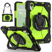 For Huawei MatePad Air 12 2024 Contrast Color Robot Silicone Hybrid PC Tablet Case(Black Yellow Green)